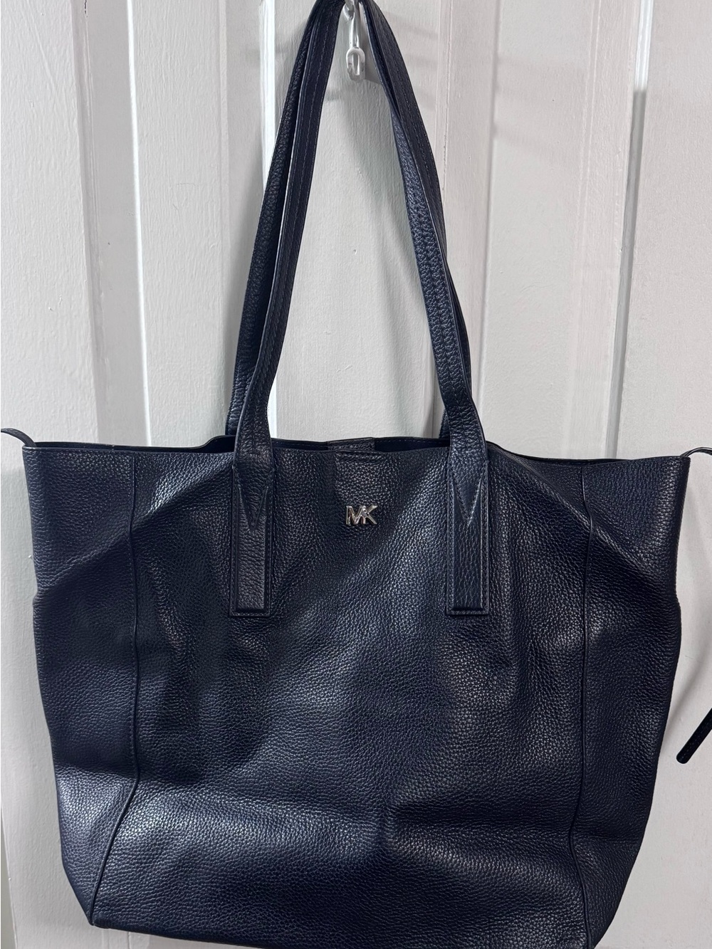 Michael Kors Navy Pebbled Leather Tote Bag